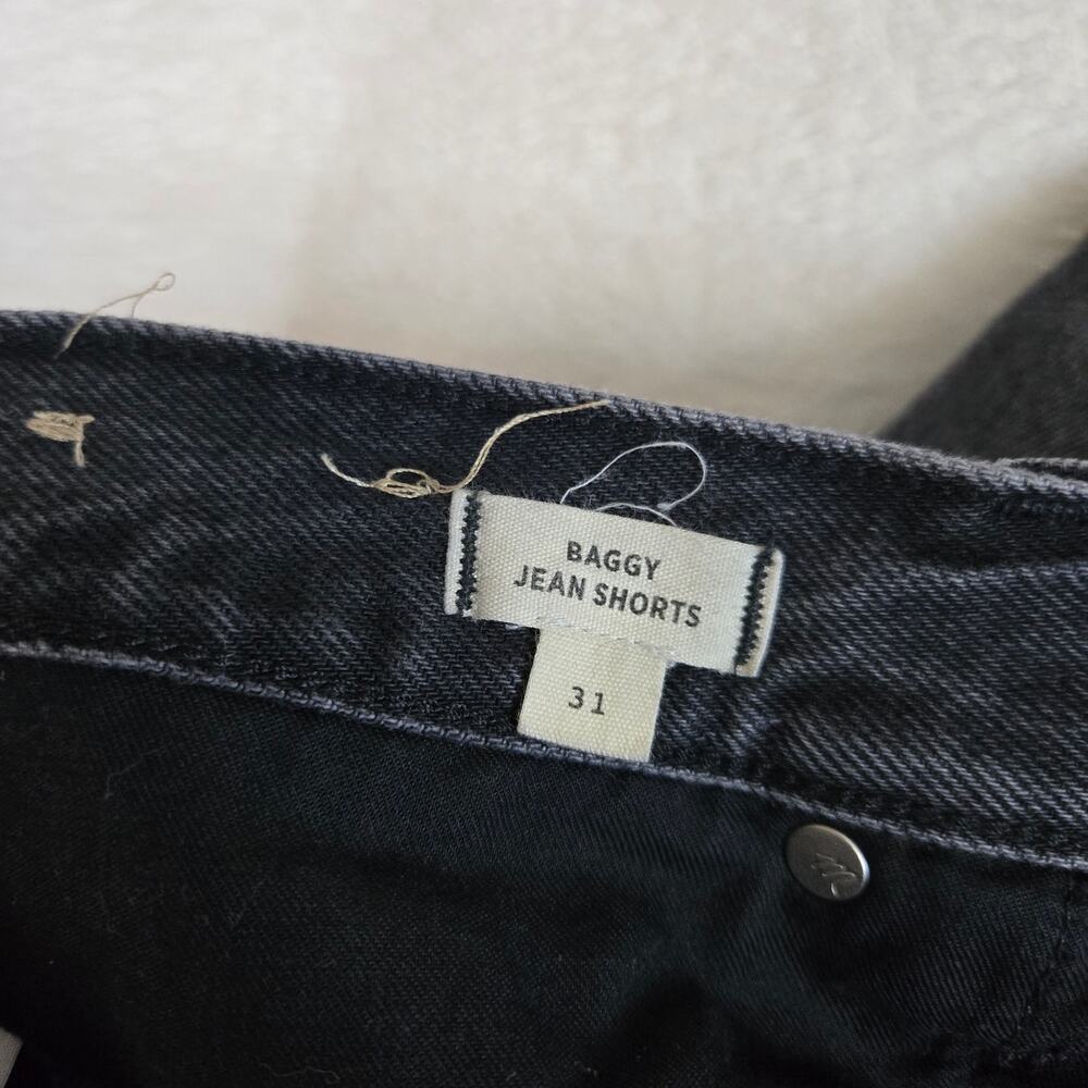 Madewell Baggy Jean Shorts Black Womens Cuffed Size 31 0691 - Picture 4 of 10